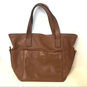 Fossil Small Brown Pebbled Leather Handbag
